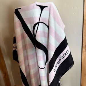 Victoria's Secret Pink and Black Striped Throw
